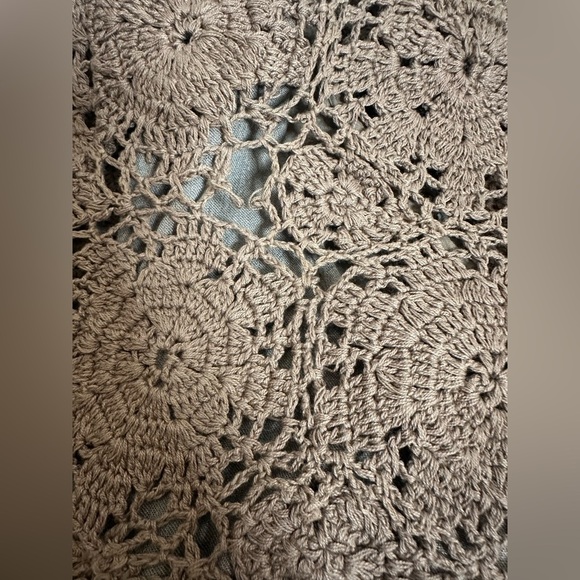 Chadwicks Crochet Top Midi Dress in Brown and Tan size L - Picture 4 of 4